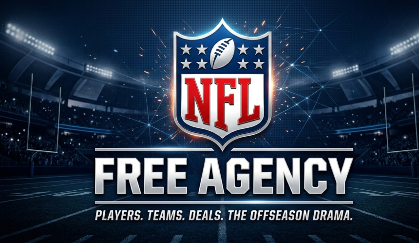 AI generated image of the NFL shield, with an inscription "NFL Agency"