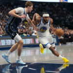 Moses Moody getting defending by Cooper Flagg