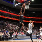 VJ Edgecombe is one of three rookies in the NBA averaging at least 15.0 points, 5.0 rebounds, and 3.0 assists per game.