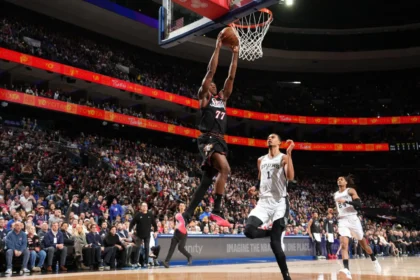 VJ Edgecombe is one of three rookies in the NBA averaging at least 15.0 points, 5.0 rebounds, and 3.0 assists per game.