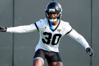 Montaric Brown in training with the Jacksonville Jaguars