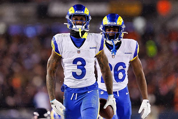 Los Angeles Rams safety Kam Curl (3) walks on the field