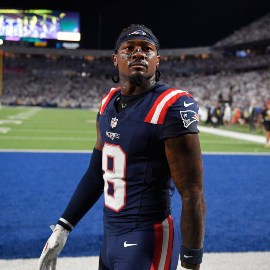 NFL wide receiver Stefon Diggs wearing a New England Patriots uniform