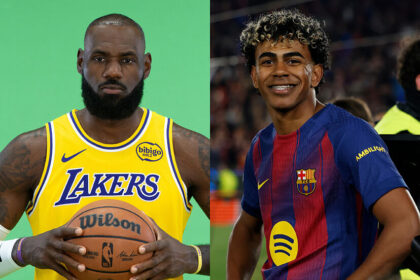 Collage of Lebron James and Lamine Yamal