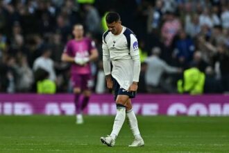 Pedro Porro dejected after Spurs draw Brighton