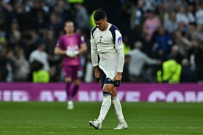 Pedro Porro dejected after Spurs draw Brighton