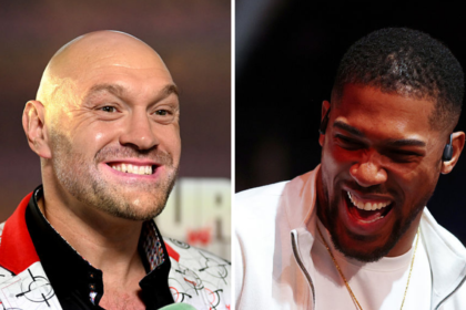 A collage of Tyson Fury and Anthony Joshua