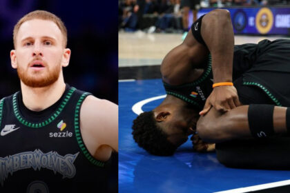 DiVicenzo and Anthony edwards with injuries in Timberwolves game 4 win