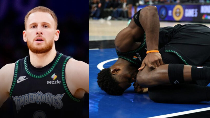 DiVicenzo and Anthony edwards with injuries in Timberwolves game 4 win