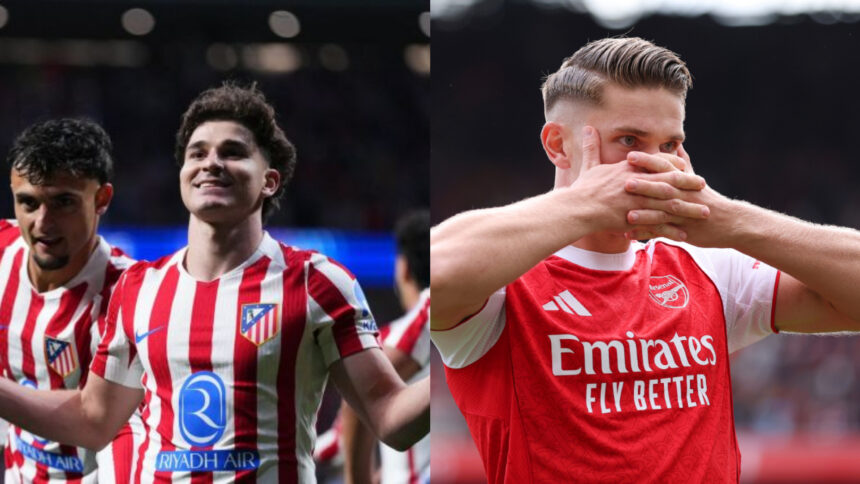 Alvarez and Gyokerez scored from the spot to earn for Atletico to force a draw against Arsenal