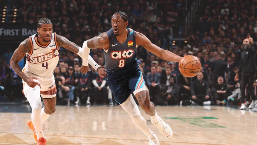 Jalen Williams had 19 points on 7-for-11 shooting from the field when he left the game.