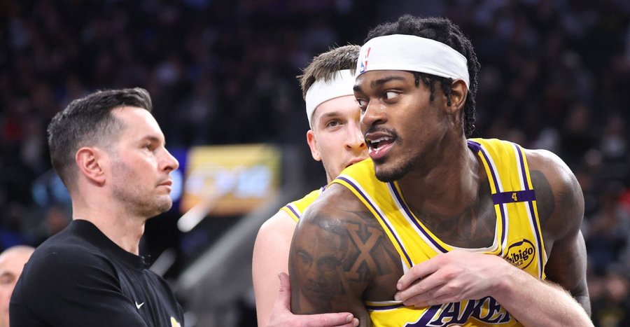 JJ Redick and Jarred Vanderbilt in a heated argument. Credit: Reverse via X