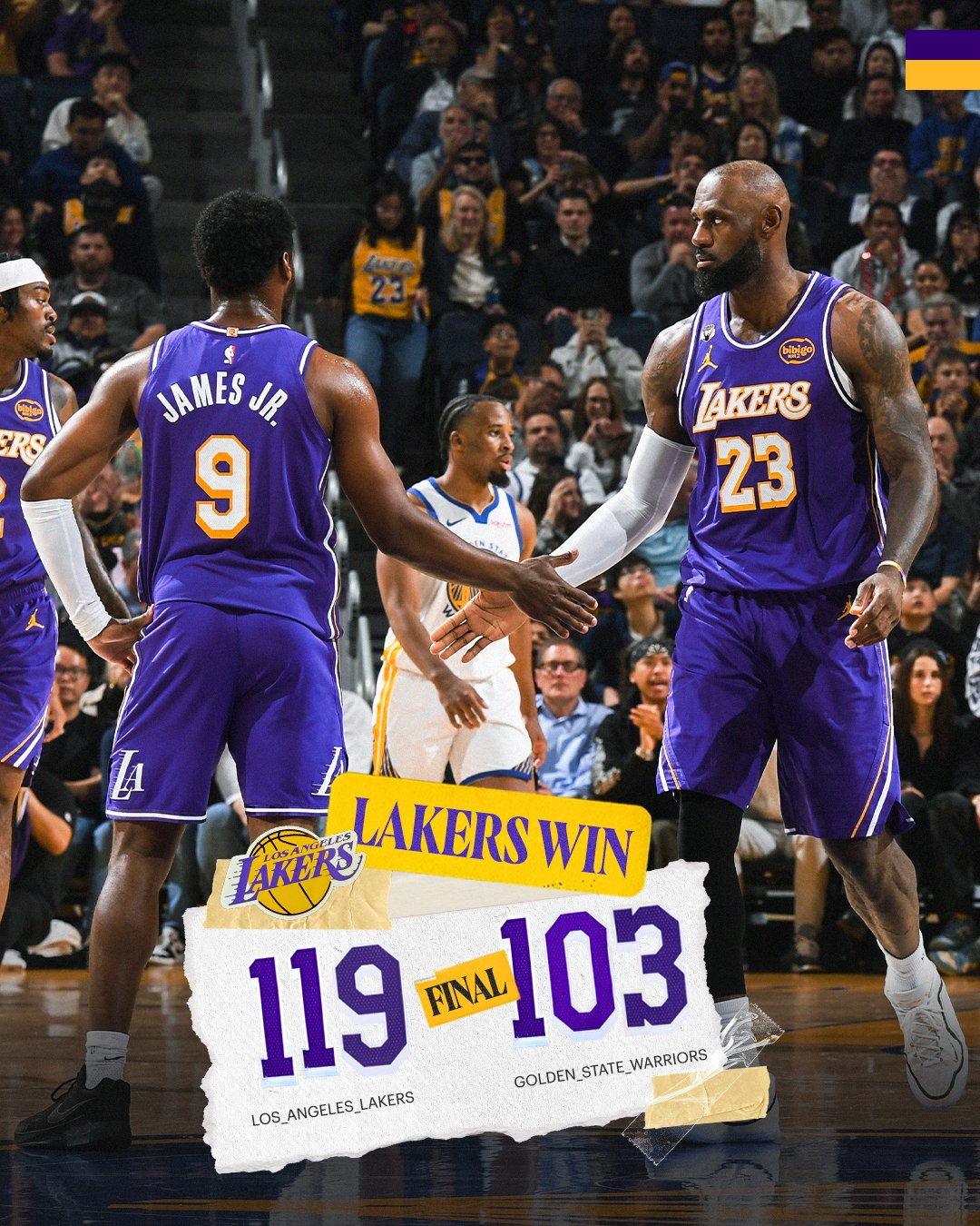 Lakers result against Warriors 