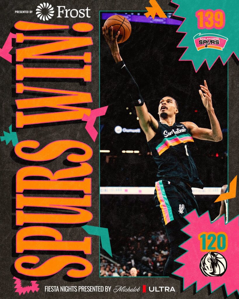 Wembanyama action picyure in Spurs win over Mavericks on April 11, 2026