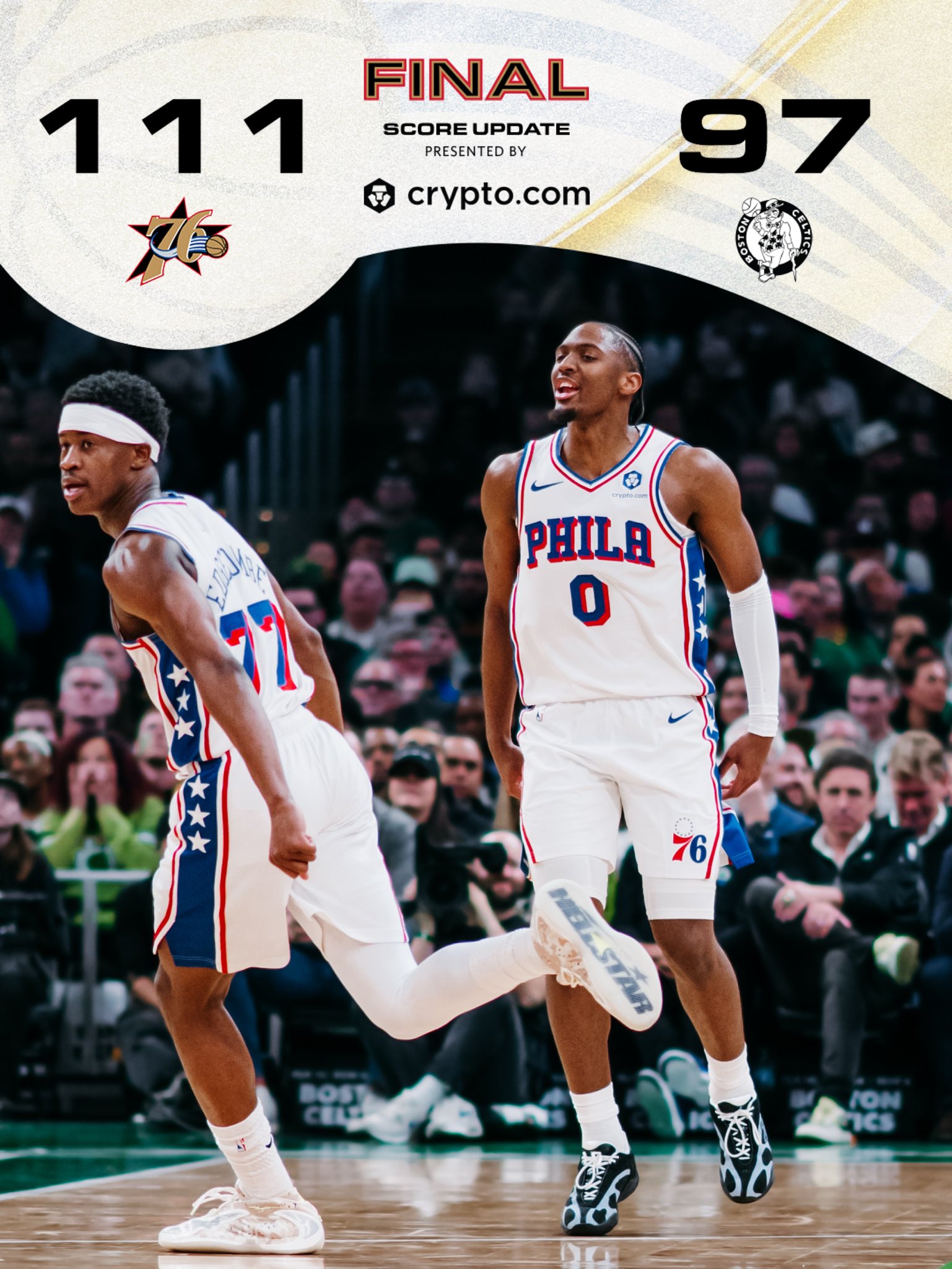 Game score of Philly win over Celtics 