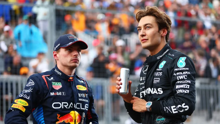 Max Verstappen and George Russell