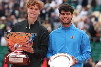 Sinner's first ATP Tour match against Alcaraz came in Paris in 2021