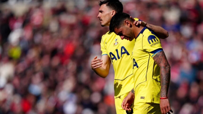 Tottenham Christian Romero left the field in tears with 20 minutes remaining at Sunderland
