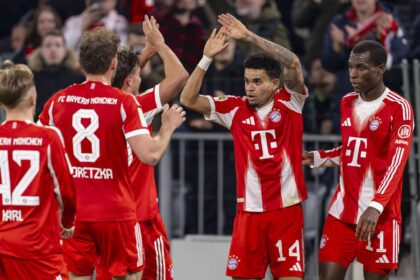 Bayern Player celebrate after defeating Real Madrid in second leg of the 2025/26 UEFA CL quarterfinal