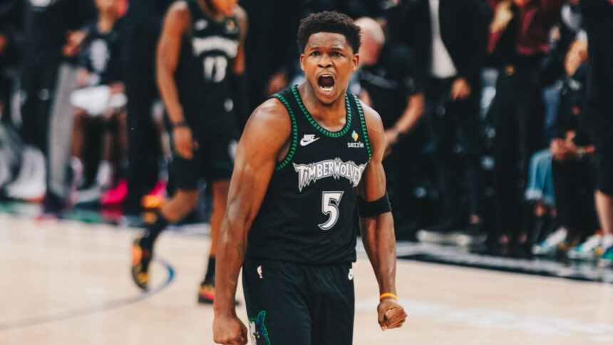 Anthony Edwards rallies Wolves against Spurs to tie game at 2-2