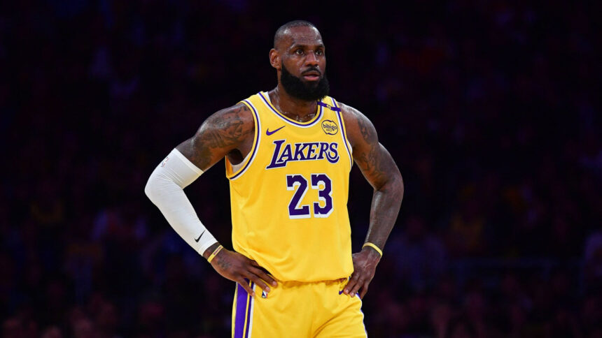LeBron James during Game 5 of the Los Angeles Lakers' first round series against the Minnesota Timberwolves.