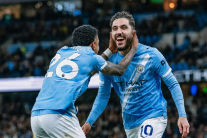 Cherki and Savinho celebrate Man City win over Crystal Palace