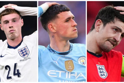 Cole Palmer, Phil Foden and Harry Maguire