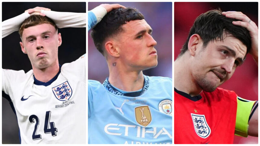 Cole Palmer, Phil Foden and Harry Maguire