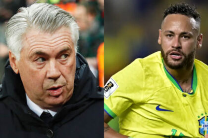 Carlo Ancelotti and Neymar Jr.