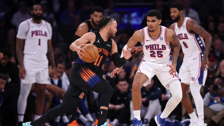 The crafty Jalen Brunson scored 26 points to lead the Knicks to a Game 2 win and 2-0 edge over the 76ers.