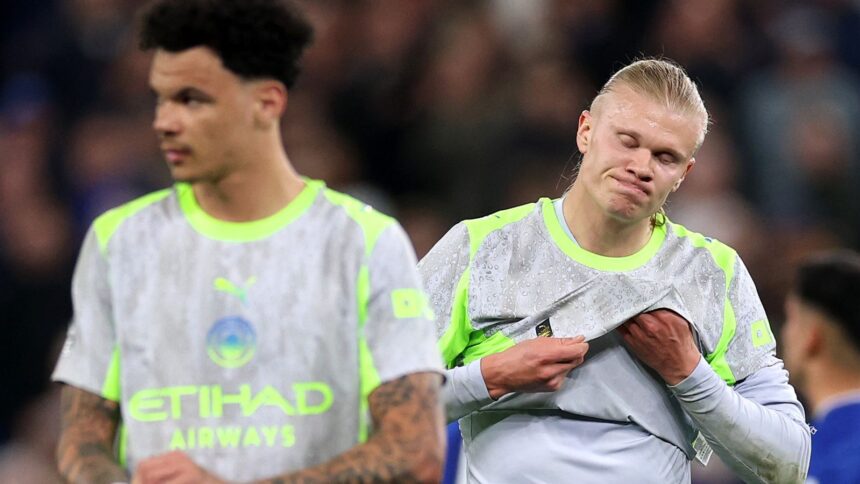 Haaland Dejected after Everton draw