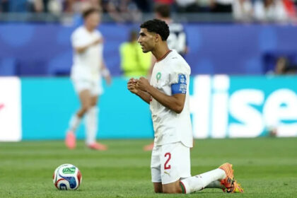Achraf Hakimi played for Morocco against Scotland, hours after French authorities confirmed he must face trial on rape charges (FRANCK FIFE) (FRANCK FIFE/AFP/AFP)