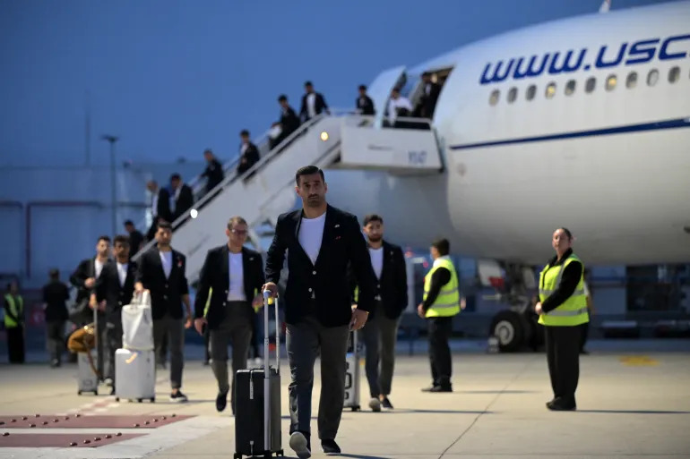 Iran's World Cup squad at Tijuana International Airport in Mexico