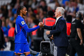 Michael Olise and France coach, Didier Deschamps