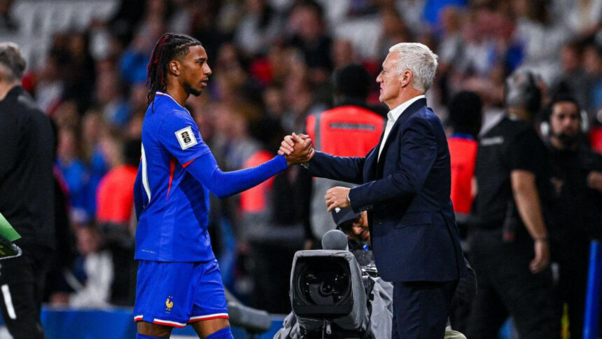 Michael Olise and France coach, Didier Deschamps