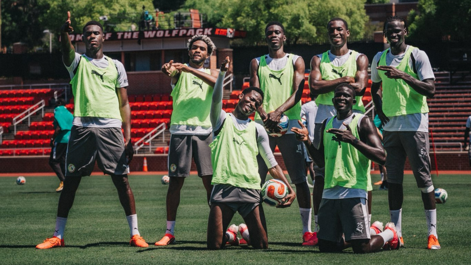 Senegalese players in training at their base in the United States.