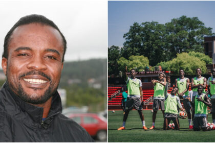 Collage of Peter Ijeh and the Senegalese players in the US.