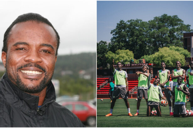 Collage of Peter Ijeh and the Senegalese players in the US.