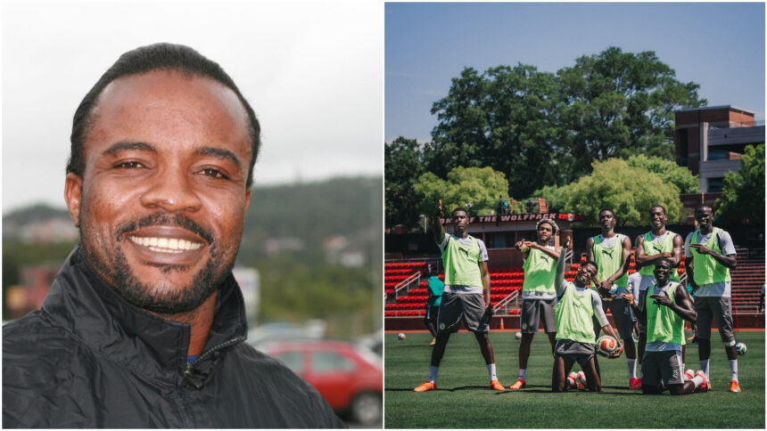 Collage of Peter Ijeh and the Senegalese players in the US.