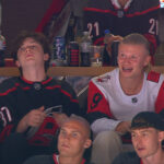 Haaland and teammates at Stanley Cup match