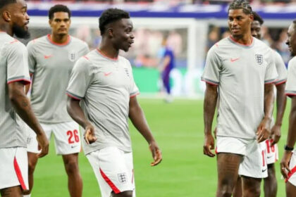 England winger Bukayo Saka missed Saturday's training session as he continues to manage an injury issue.
