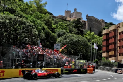 Leclerc in action for Ferrari at Monaco GP