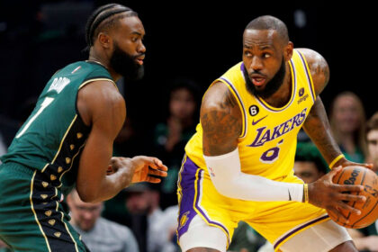 Lebron James and Jaylen Brown