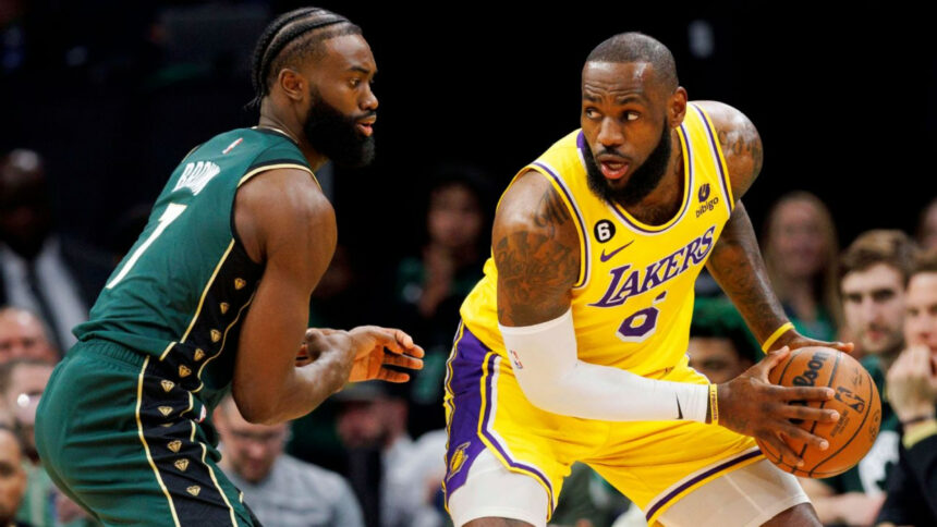 Lebron James and Jaylen Brown