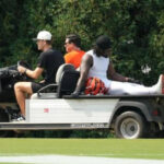 Bengals' Shemar Stewart carted off with left leg injury