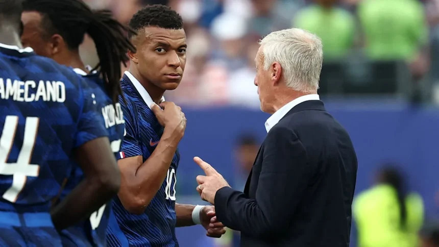 Kylian Mbappe cut a frustrated figure after loss to Spain
