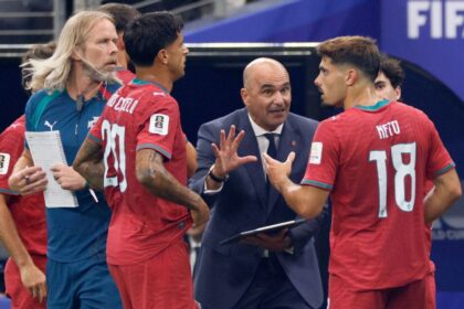 Portugal coach Roberto Martinez speaks to the players during the World Cup Group K soccer match between Portugal and Uzbekistan in Houston, Tuesday, June 23, 2026. (AP Photo/Ashley Landis) Norway head coach Stale Solbakken arrives before the World Cup Group I soccer match between Norway and France in Foxborough, Mass., near Boston, Friday, June 26, 2026. (AP Photo/Steven Senne) 6 of 6 | Norway head coach Stale Solbakken arrives before the World Cup Group I soccer match between Norway and France in Foxborough, Mass., near Boston, Friday, June 26, 2026. (AP Photo/Steven Senne)