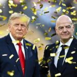 US President Donald Trump (left) and FIFA president Gianni Infantino during the trophy presentation for the FIFA World Cup 2026 on July 19.
