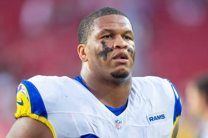 Los Angeles Rams offensive tackle Alaric Jackson (77) after the game against the San Francisco 49ers at Levi's Stadium.