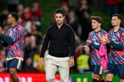 Arsenal manager Mikel Arteta after the pre-season friendly match between Arsenal and Real Betis at the Aviva Stadium in Dublin.